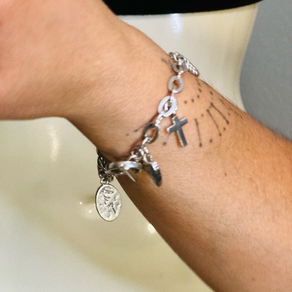 Sterling Silver Charm Chain Bracelet - Picture 4 of 7